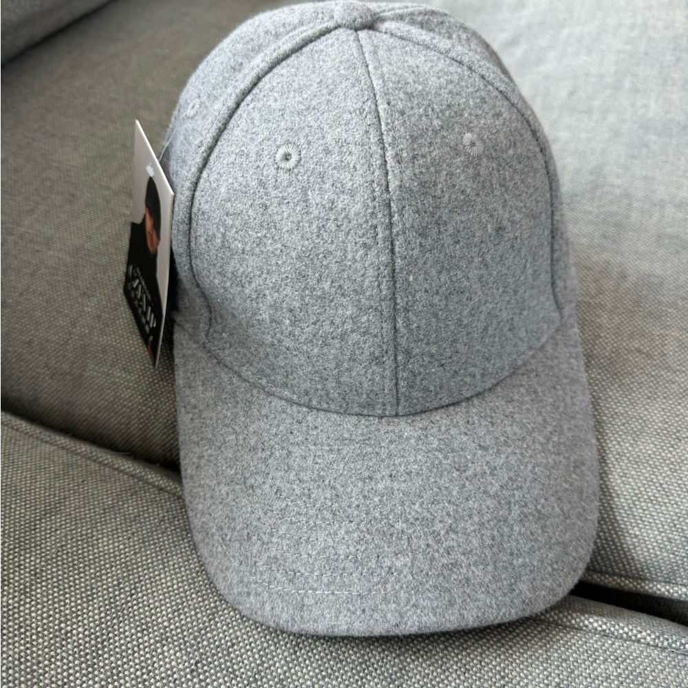 Grey Wool Blend Baseball Hat NWT